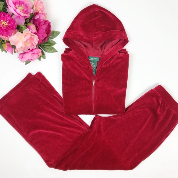 red velvet sweatsuit